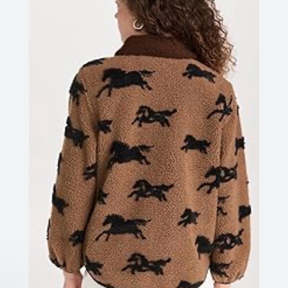 THE GREAT. Brown and Black Teddy Jacket - Picture 2 of 8